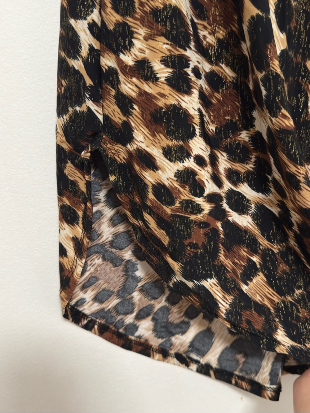 Blush Women’s 3X Leopard Print Tunic Top Gold Foil FLAWLESS 10 Short Sleeve - Picture 5 of 10